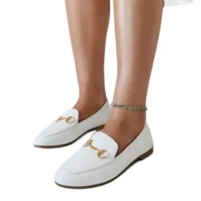 White buckle moccasins Erminia