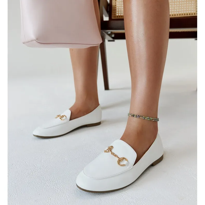 White buckle moccasins Erminia