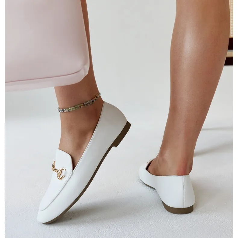 White buckle moccasins Erminia