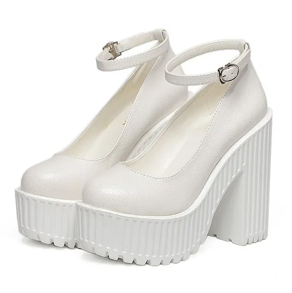 White Mary Jane Lolita Platforms