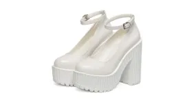 White Mary Jane Lolita Platforms