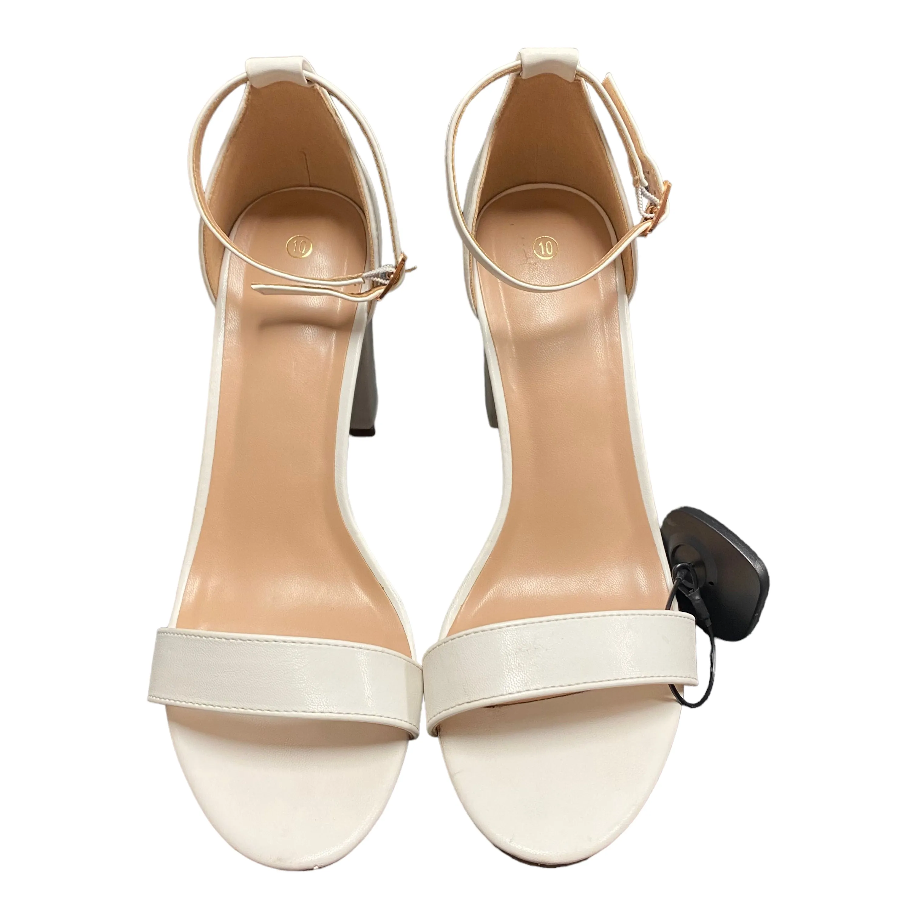 White Block Heel Sandals - Size 10 at Clothes Mentor