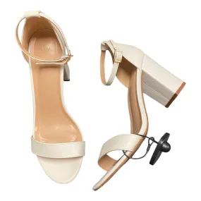 White Block Heel Sandals - Size 10 at Clothes Mentor