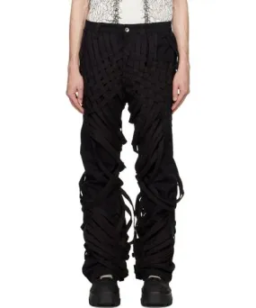 Who Decides War Black Interwoven Trousers