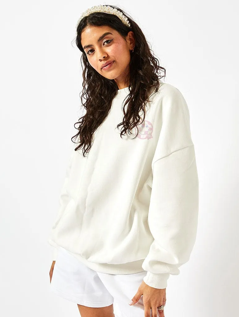 Wife Of The Party Sweatshirt In Ecru