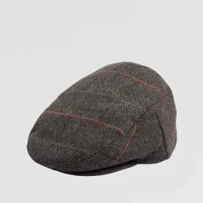 Wilkin Flat Cap (Charcoal Herringbone)