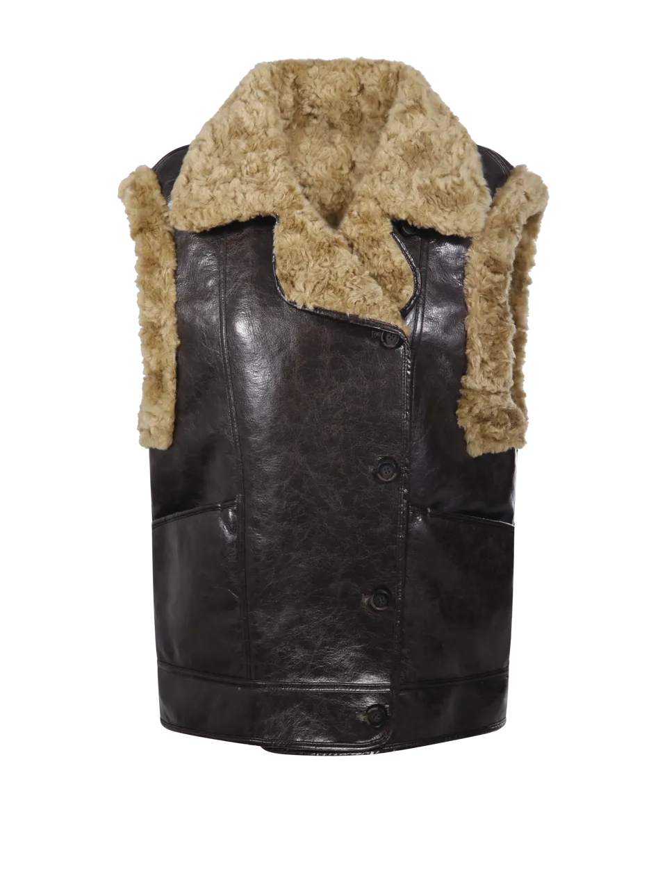 Woman DARK BROWN Polyurethane Fur Coat URBANCODE