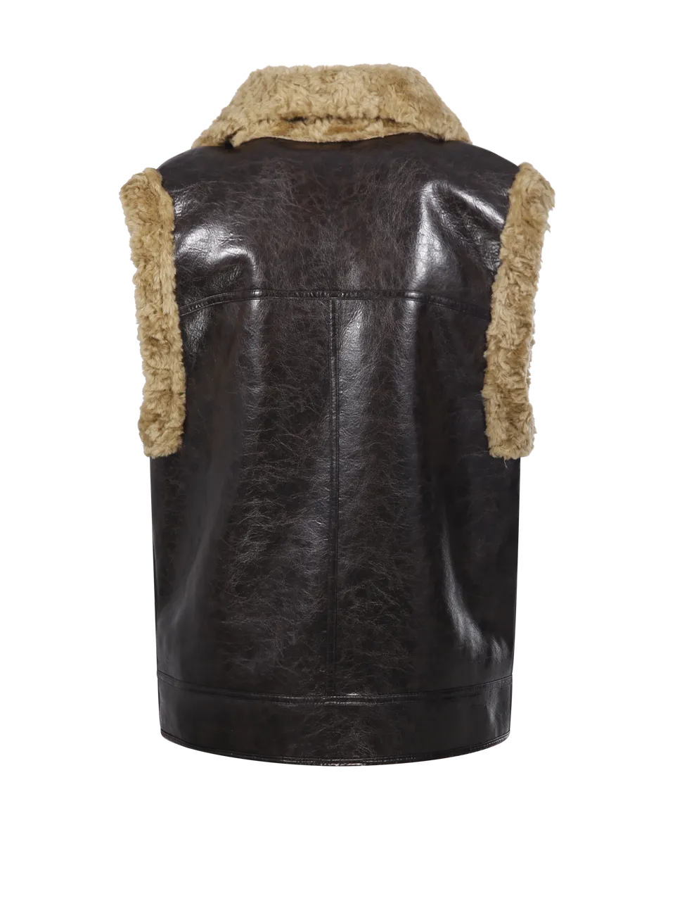 Woman DARK BROWN Polyurethane Fur Coat URBANCODE