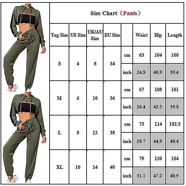 Hooded Crop Top and Jogger Set for Women