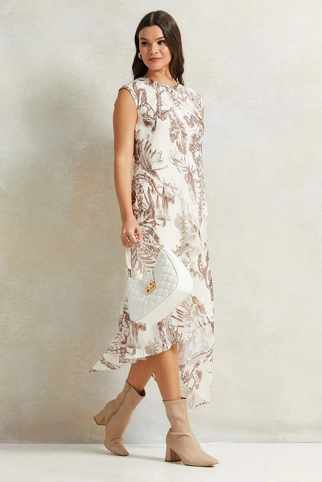 Women Ivory Printed Dress