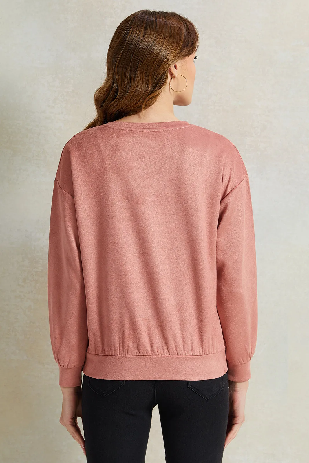 Women Pink Printed Sweatshirt