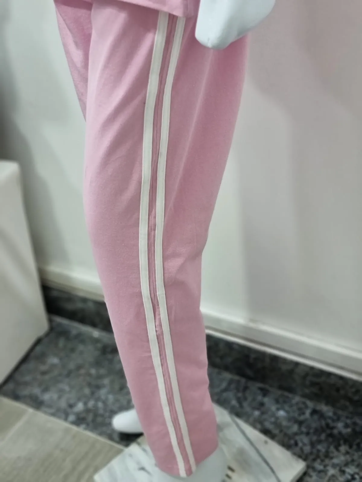 WOMEN SUMMER DOUBLE STRAPE TRACKSUIT-PINK