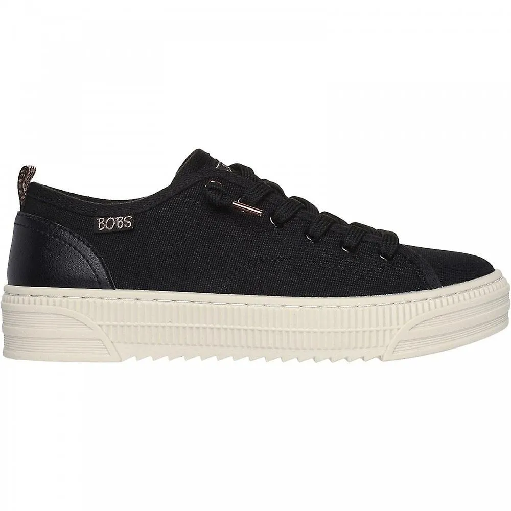 Black Women's Skechers BOBS Copa Canvas Trainers