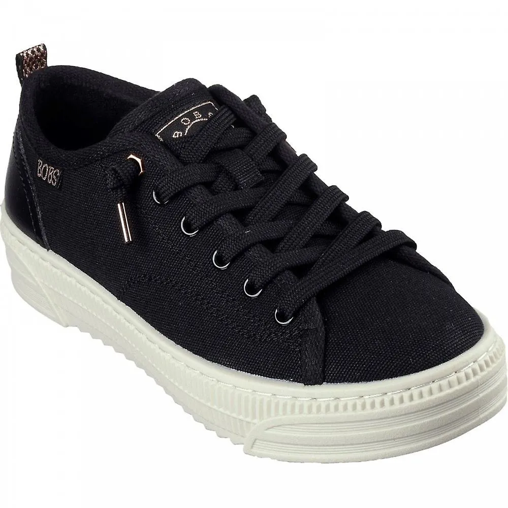 Black Women's Skechers BOBS Copa Canvas Trainers