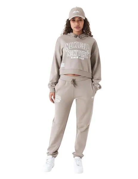 Women's Brown New Era Joggers Arch Wordmark Pants.