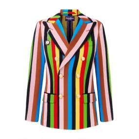 Croquet Stripe Women's Double-Breasted Diana Blazer