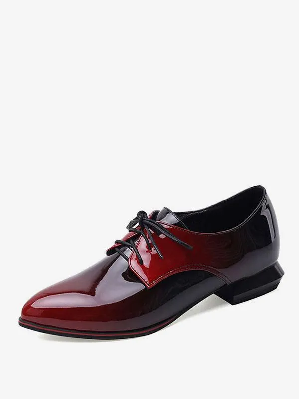 Ombre Pointed Toe Lace Up Oxfords