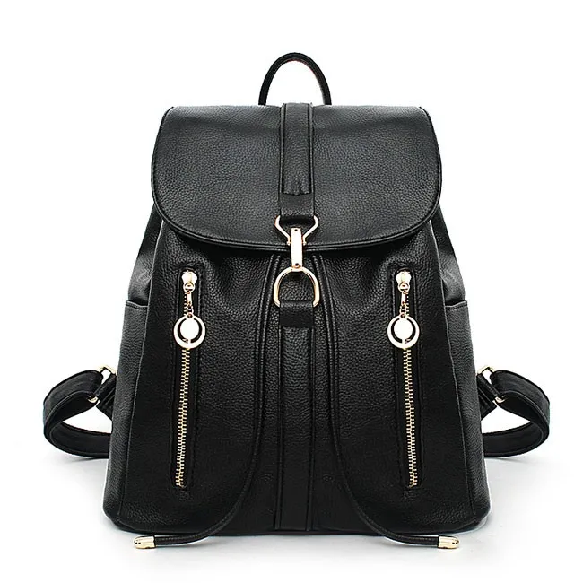 Women's Soft Leather Rucksack Backpack for Leisure Travel and Shopping