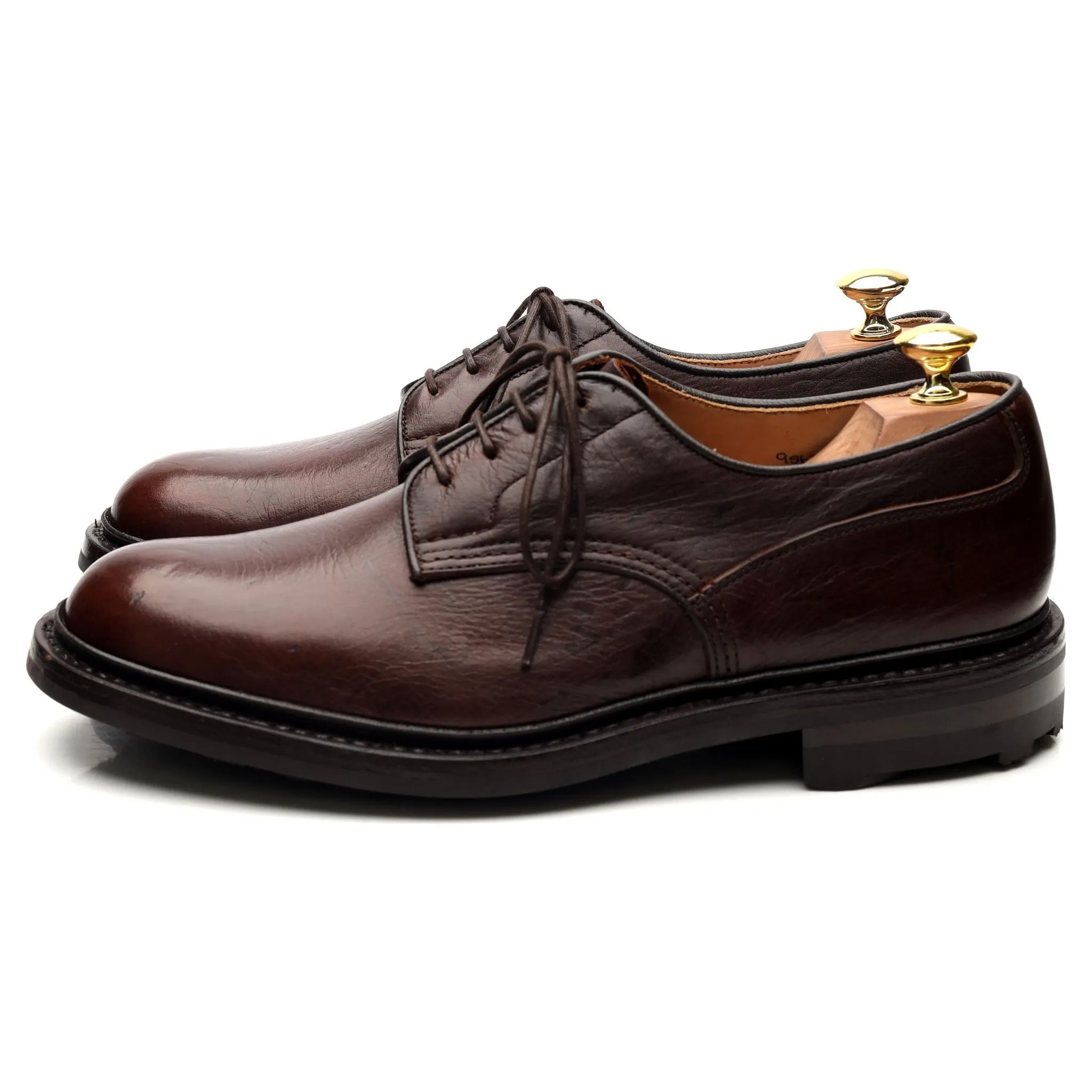 'Woodstock' Dark Brown Kudu Leather Derby UK 8