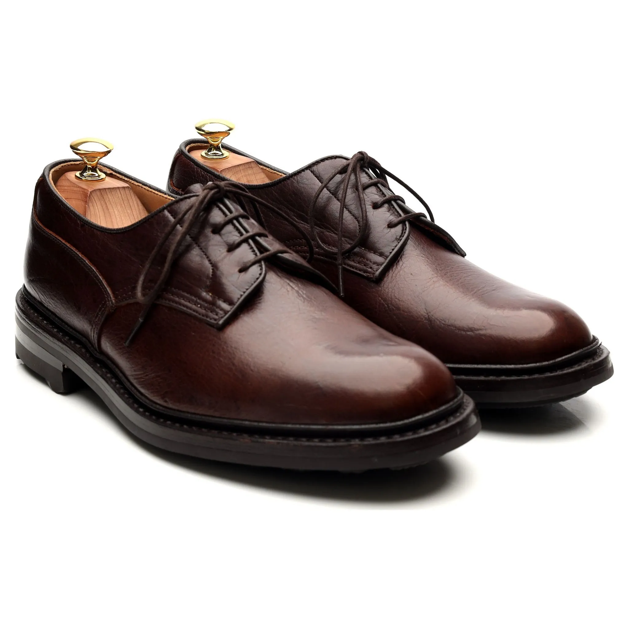 'Woodstock' Dark Brown Kudu Leather Derby UK 8