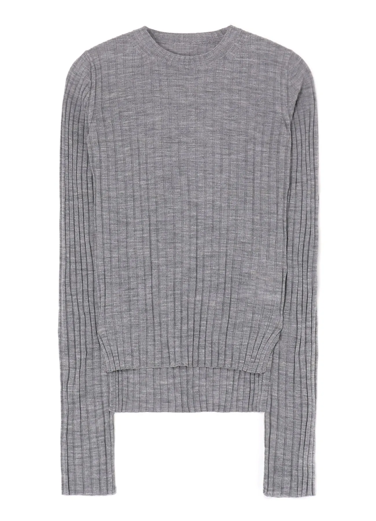 WOOL CREW NECK RIB KNIT