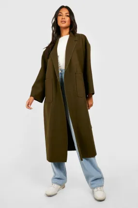 Wool Look Oversized Belted Coat