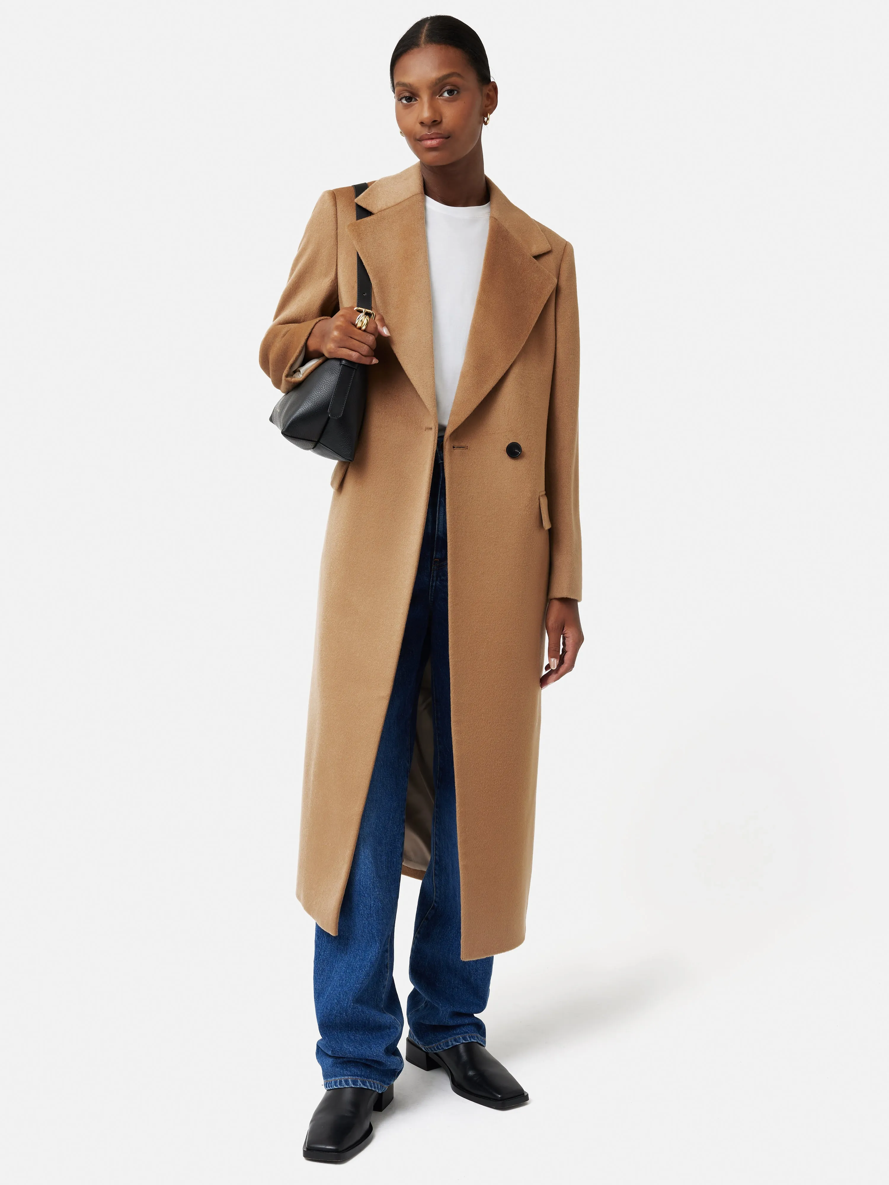 Wool Maxi City Coat | Camel