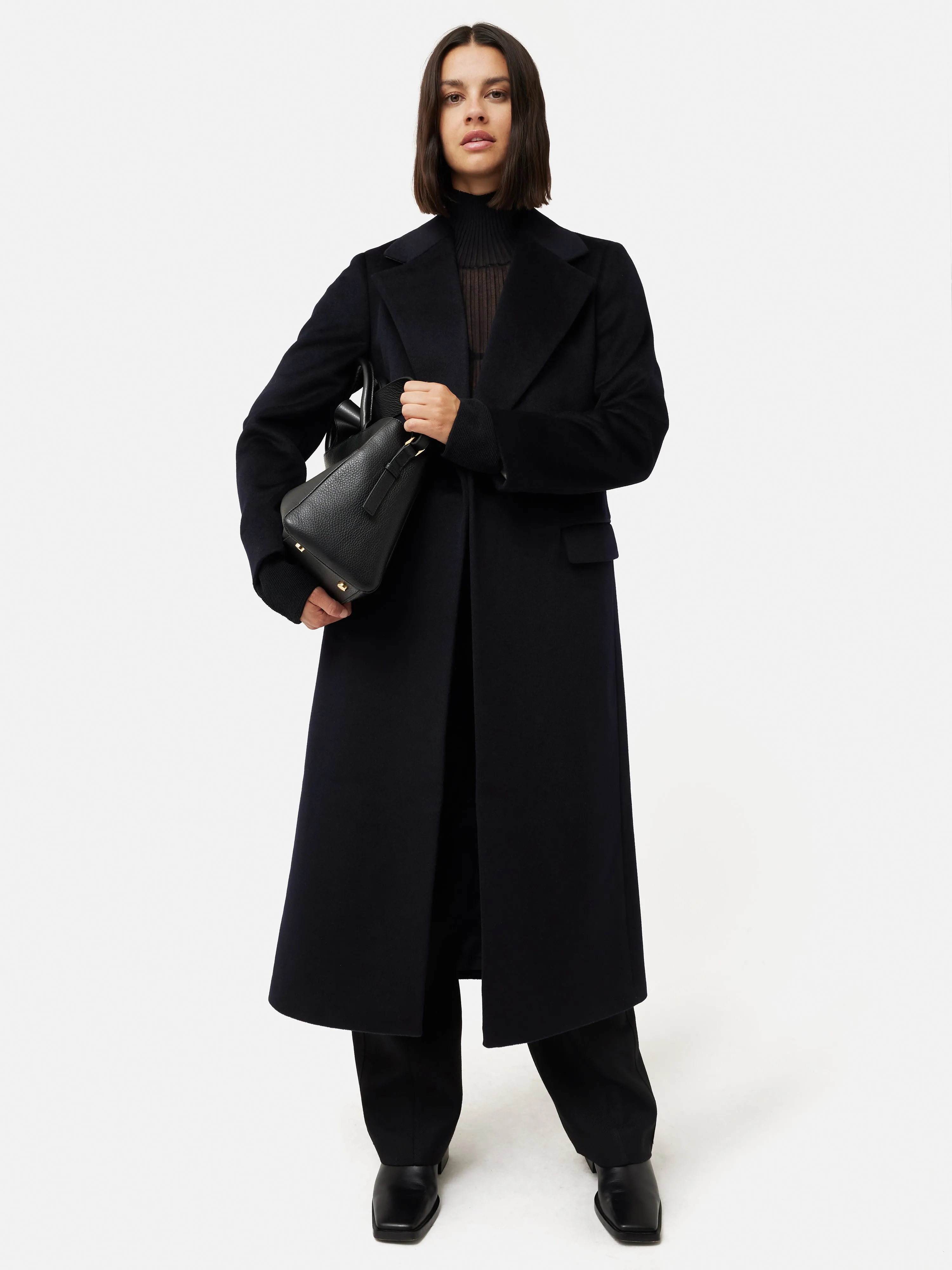 Wool Maxi City Coat | Navy