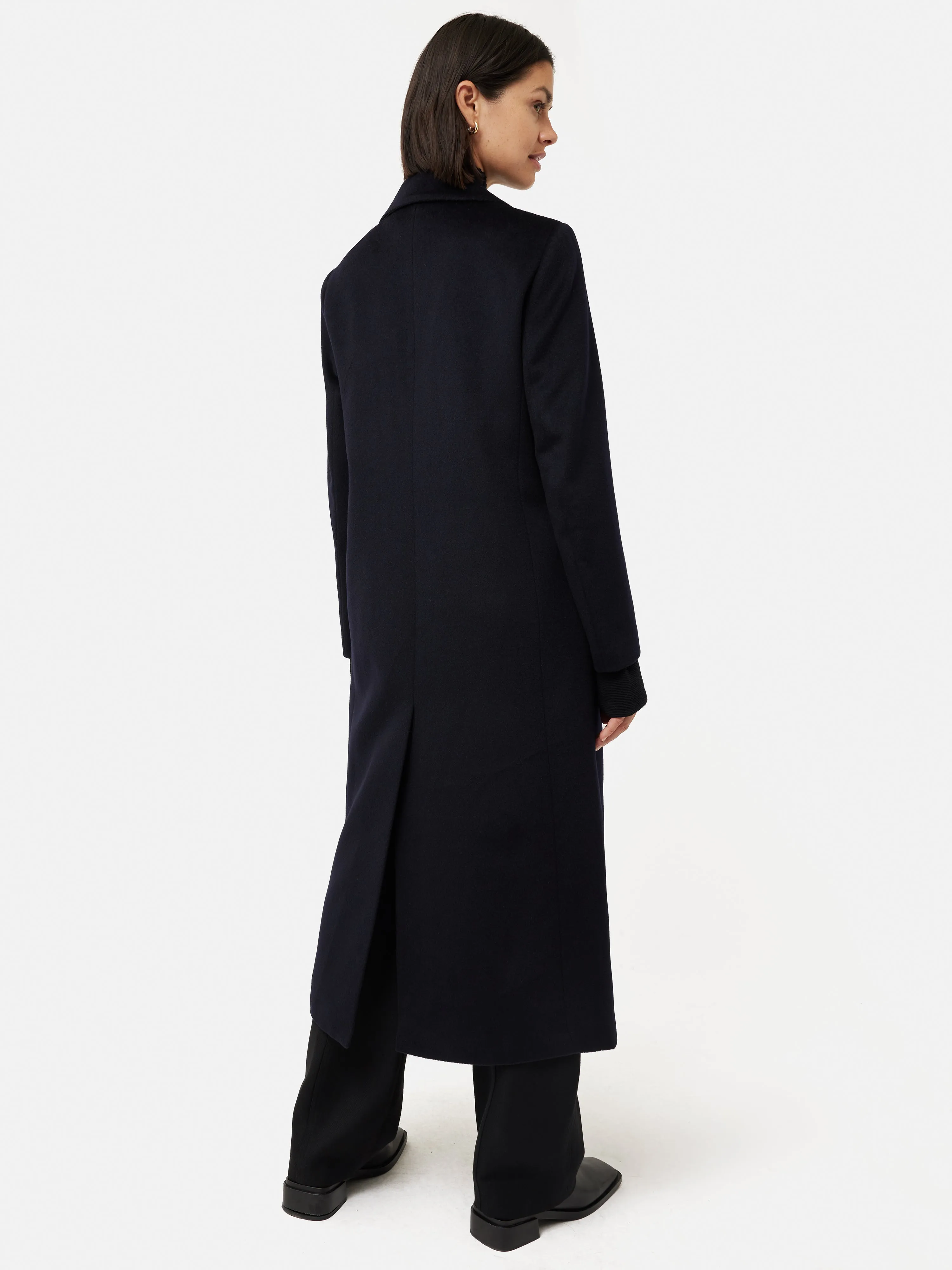 Wool Maxi City Coat | Navy