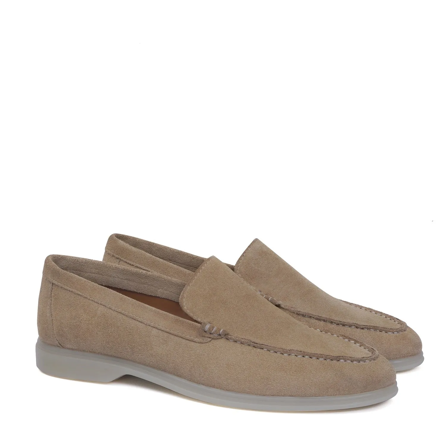 Yacht Shoes in Beige Suede Leather