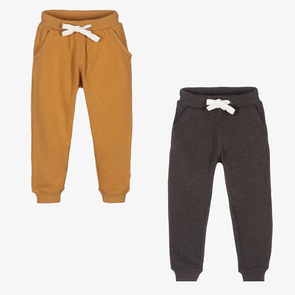 Yellow & Grey Cotton Joggers (2 Pack)