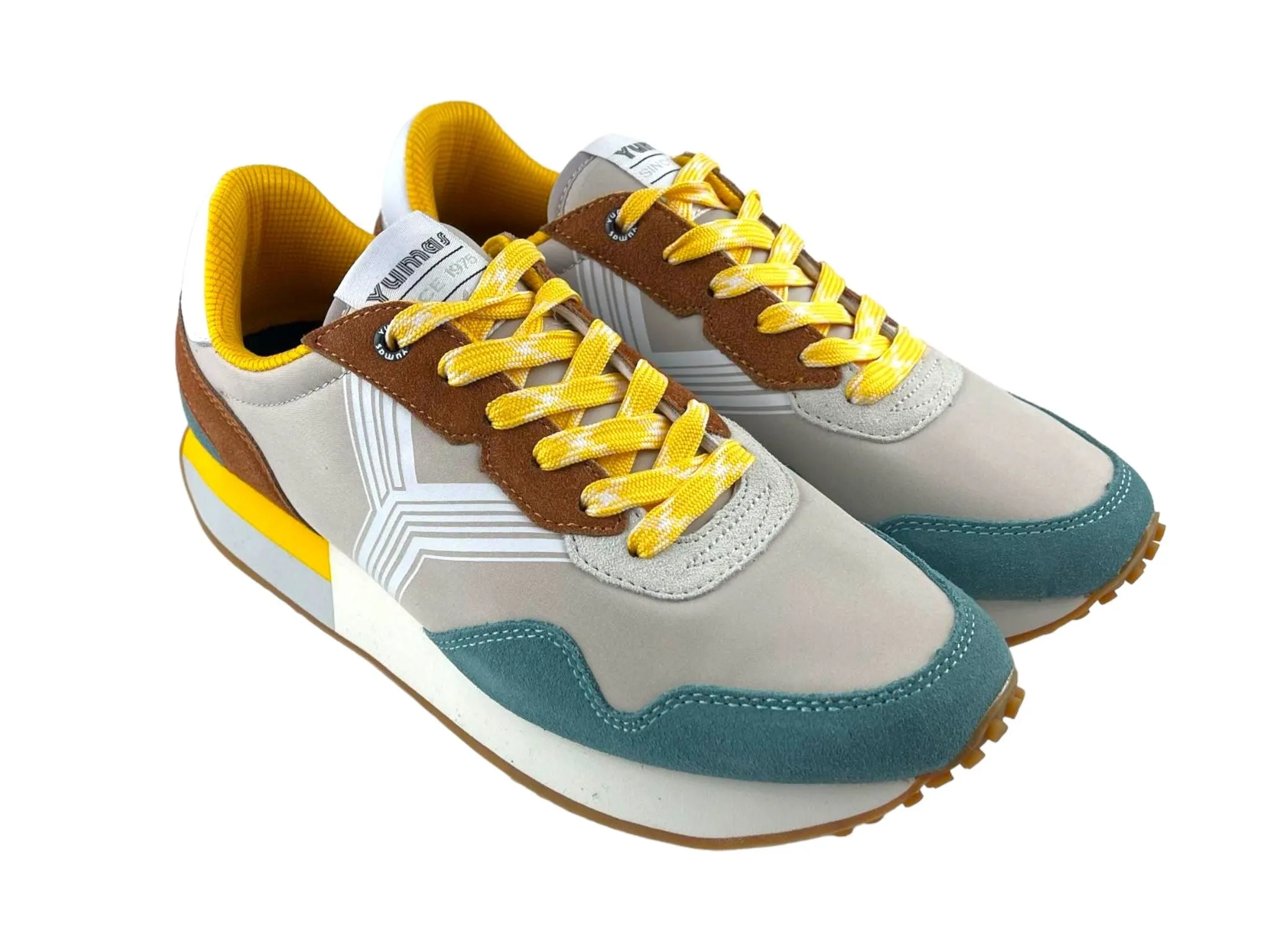 Yumas Dawson - Zapatillas hombre azul Beige con cordones