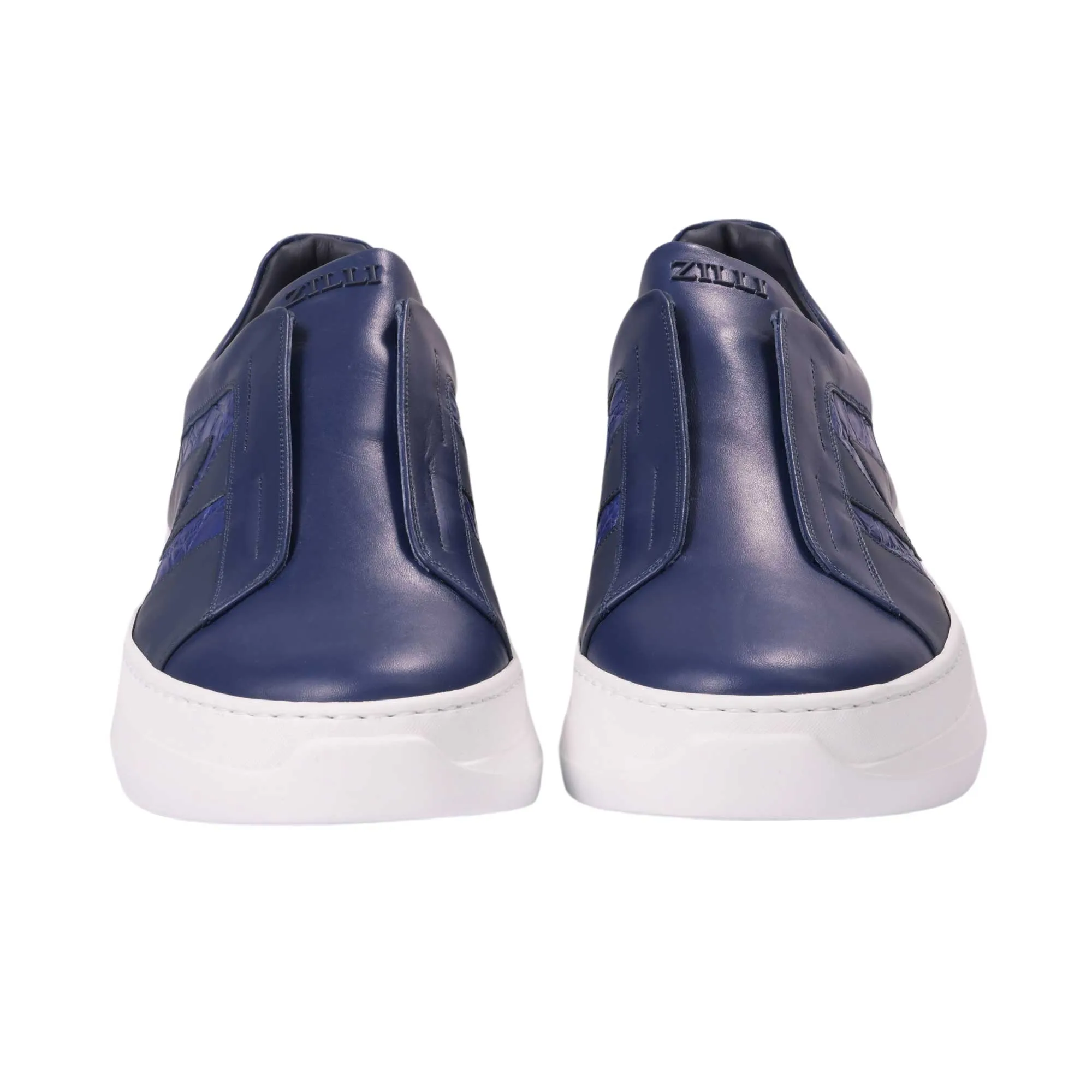 Zilli Men's Blue Sneakers in Calfskin